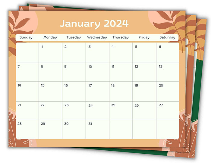 December Calendar 2023 Printable Christmas Landscape